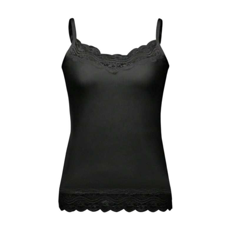 iHPH7 Womens 2 Pack Spaghetti Strap Tank Tops Lace Camisole V Neck