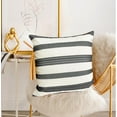 thumbnail image 3 of Decorative Throw Pillow Covers Set of 2 Black Pillow Covers 20x20 inch Throw Pillows Linen Square Pillow Case,Farmhouse Outdoor Modern Boho Striped Pillow Covers for Couch Sofa Living Room, 3 of 6