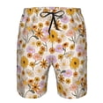 thumbnail image 3 of Zufioo Boho Flowers for Men's Casual Beach Shorts, Sports Fitness Quick-drying Drawstring Shorts with Pockets for Home Wear-Medium, 3 of 6