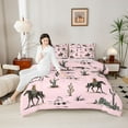 thumbnail image 4 of Castle Fairy Western Cowboy 3 Pieces Queen Comforter Set for Boys Girls,Exotic Style Ultra Soft Bedding Sets,Vintage Aesthetic Bedding Comforter Set Breathable,Luxury Bedroom Decor,Reversible, 4 of 8