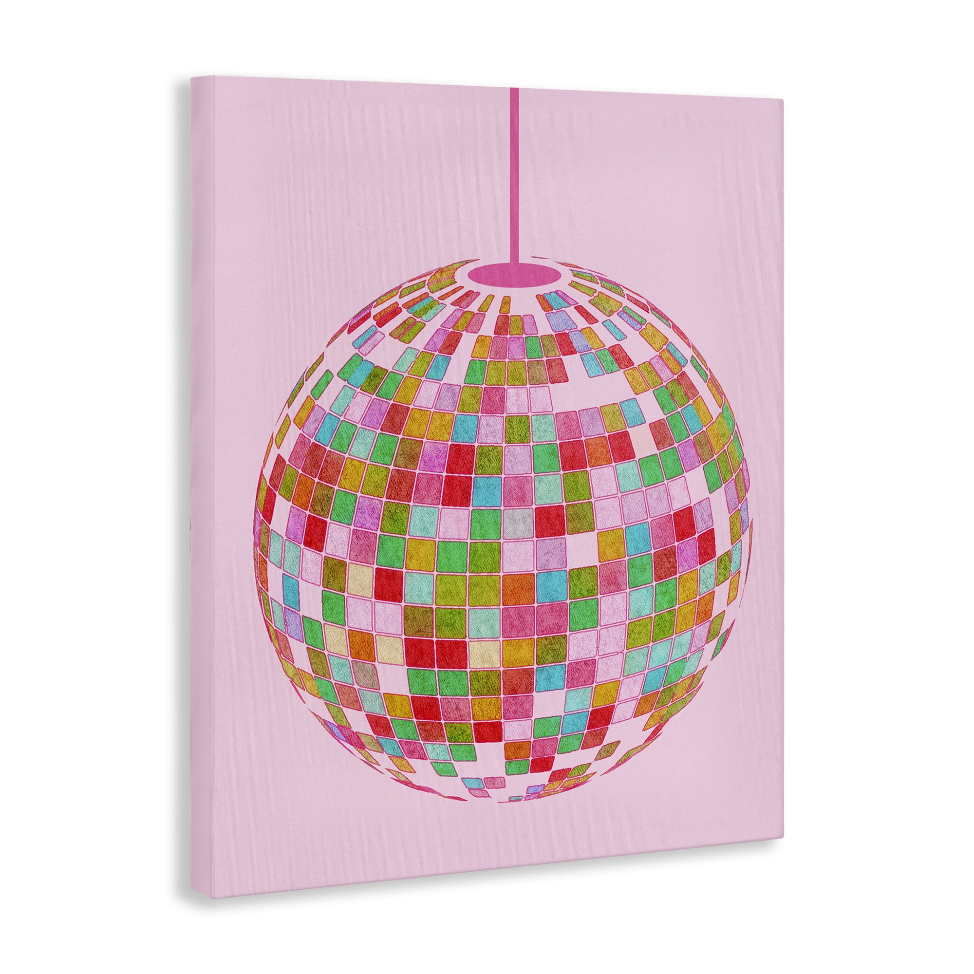 Stupell Industries Bold Patterned Disco Ball Performing Arts Painting Gallery Wrapped Canvas Art Print Wall Art, 30 x 40