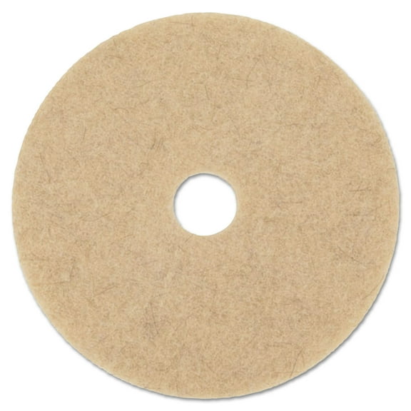 Natural Hog Hair Burnishing Floor Pads, 19" Diameter, Tan, 5/carton | Bundle of 2