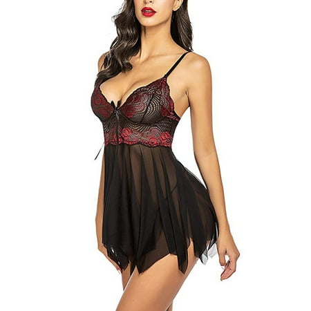 

Cathalem Panty Lingerie Underwear Strap and Bra Mesh Women s Lace Women Lingerie Underwear Red Small