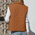 thumbnail image 5 of Gpaecead Women's Sleeveless Padded Hooded Vest - Solid Color Quilted Winter Outerwear Brown, 5 of 9