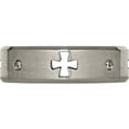thumbnail image 3 of Titanium Brushed & Polished 1/20Ct Diamond Cross Cut Out 7mm Band (Size 8) Made In China tb264aa-8, 3 of 5
