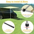 thumbnail image 6 of Yescom Car Awning with LED for SUV 4.6FT x 6.6FT Caravan Camping Side Rooftop Tailgate Canopy Tent Shelter Tarp, 6 of 11