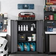 thumbnail image 2 of Metal Storage Cabinet File Cabinet Folding Storage Locker Cabinet for Home Office,School,Garage,Brown, 2 of 9