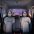 thumbnail image 4 of Halloween Scary Horror Demon Face Car Headrest Covers 2 Pack Universal Stretch Fabric Seat Head Rest Protector Spooky Skeleton Witch Printed Car Interior Decorations for Halloween Auto Decor, 4 of 5