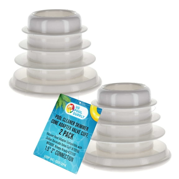 U.S. Pool Supply Pool Skimmer Cone Adapter Valve Cuff, 2 Pack - Vacuum Hose Adapter Compatible with Zodiac Baracuda Valve Cuff W70263, W63900, Pentair Kreepy Krauly K121110, 1.5" 2" Connection