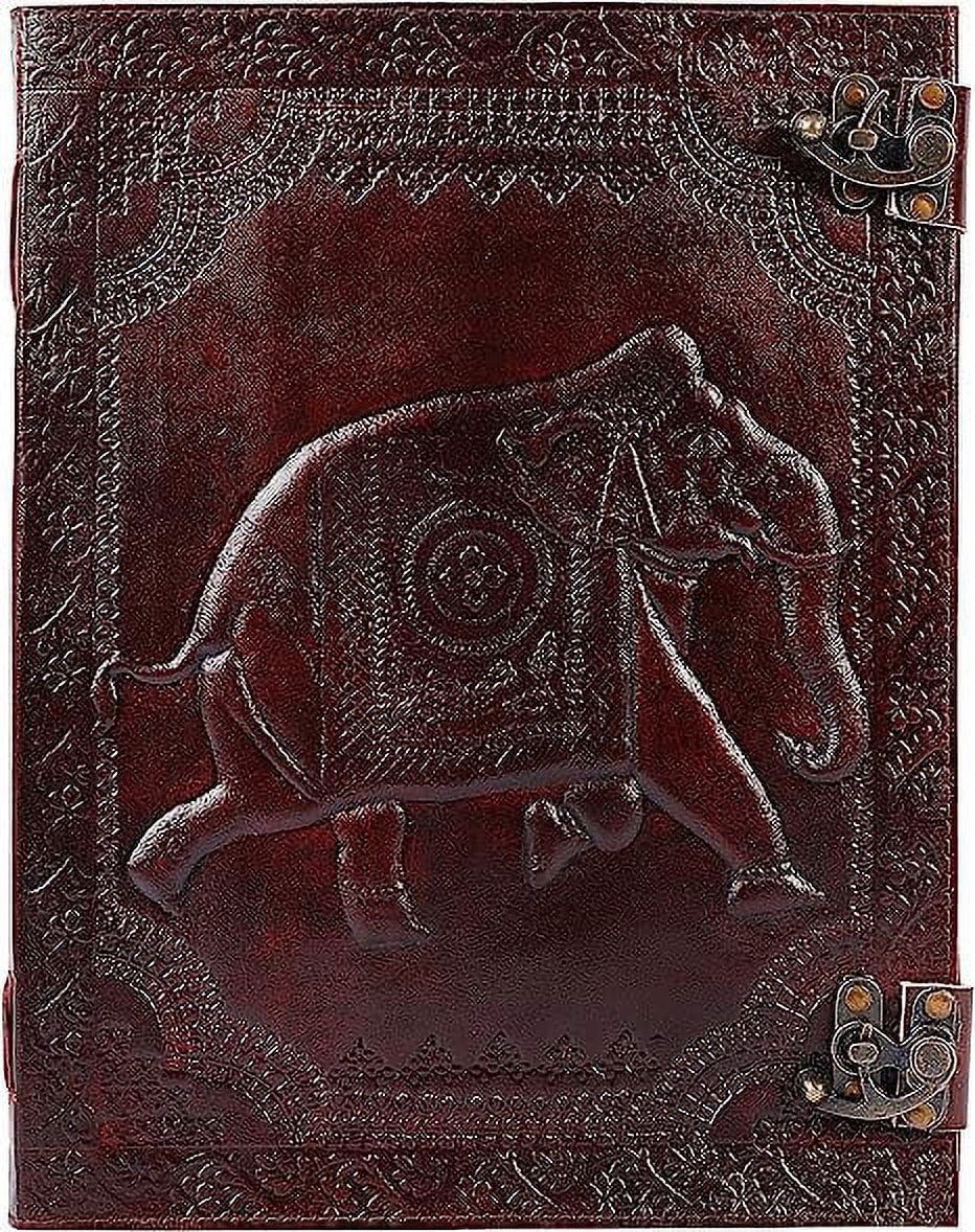 OVERDOSE Elephant Leather Journal Diary Notebook - Handcrafted Journal For School Students, College, Office, Notebook, Sketchbook for Men And Women - Size 6 x 8 inches | 15 x 20 cm | A5
