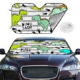 thumbnail image 2 of Balery Funny Dinosaurs on Stripes Print Car Windshield Sun Shade,Windshield Sunshade for Car Pickup Truck SUV Accessories-Small, 2 of 7