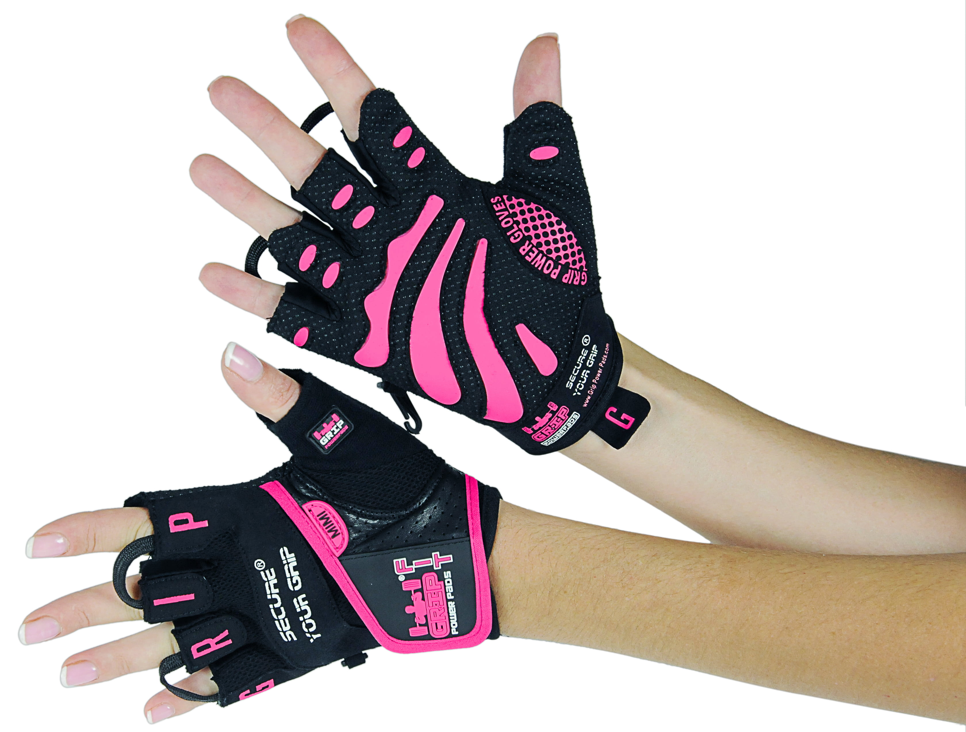 Women Gym Gloves Mimi Protect Your Hands & Improve Your Grip Pink & Black Weightlifting Gloves Easy to Pull On & Off Adjustable Fit 