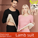 thumbnail image 1 of Traje de ropa interior térmica con forro polar, ropa de otoño, pantalones largos, otoño e invierno para mujer, protección de espalda gruesa para hombre, protección abdominal para hombre, De Velvet, 1 of 5