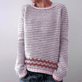 thumbnail image 5 of Bovemsi Sweaters for Women Cozy Women's Knitted Isle Print Retro Sweater Casual Loose Crewneck Long Sleeve Lightweight Fall Sweaters, 5 of 5