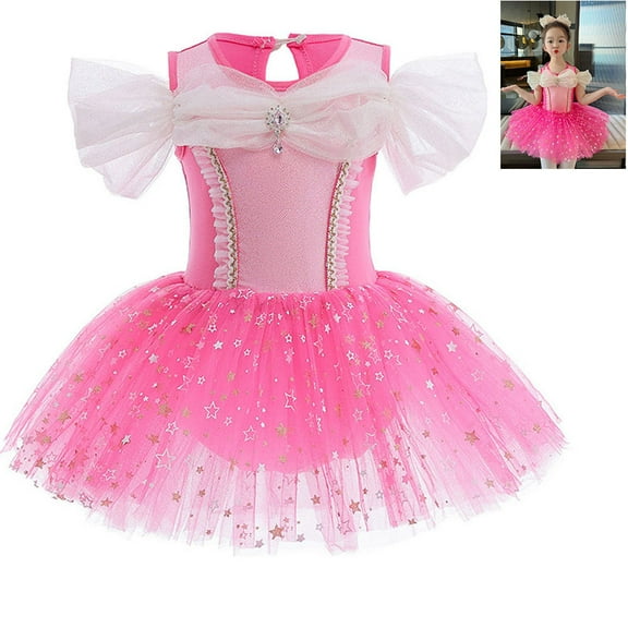 Girls Princess Ballet Dress Leotards Skirted Tutu Dancewear Christmas Party Fancy Costume