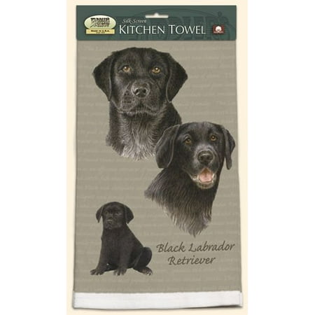 - David Kiphuth Dog Breed Kitchen Towel--Black Labrador Lab, lintfree By Fiddler's Elbow