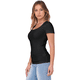 thumbnail image 2 of Camiseta Ajustada Acanalada para Mujer, Talla XXL, Color Negro, 2 of 9