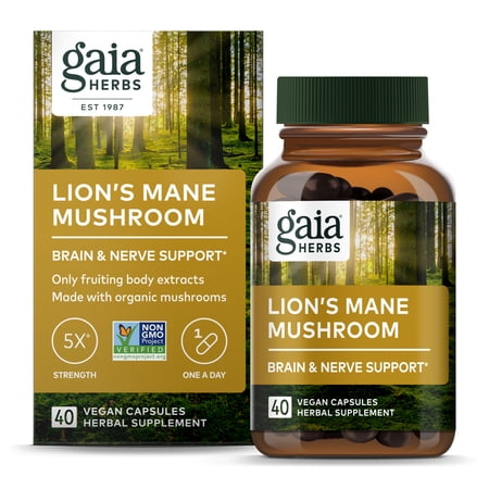 Gaia Herbs Lion s Mane Mushroom 40 Vegan Caps