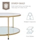 thumbnail image 5 of Mesa de centro redonda para sala de estar Mesa pequeña y elegante Parte superior de cristal Patas de acero 84 x 45,5 cm Dorado esquí esquí Gafas de esquí, 5 of 5
