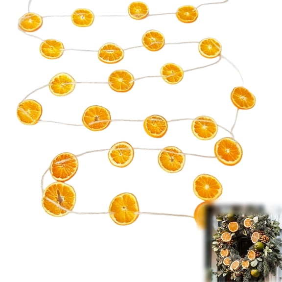 Dried Orange Slice Christmas Garland,QZS Christmas Tree Ornaments,1Pack DIY Handmade Crafts,Natural Rustic Ornament for Front Door,Windows