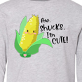 thumbnail image 4 of Inktastic Aw, Shucks, I'm Cute Corn Humor Long Sleeve Youth T-Shirt, 4 of 5