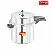 Prestige PRDAPC12 Medium Deluxe Plus New Flat Base Aluminum Pressure Cooker for Gas and Induction Stove Silver - 12 Litres