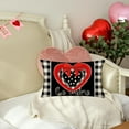 thumbnail image 5 of Valentines Day Lumbar Pillow Cover 12x20 Inch Be Mine Love Hearts Black White Buffalo Plaid Checkered Decorations Farmhouse Home Decor Throw Pillows Cushion Case for Sofa Couch, 5 of 6