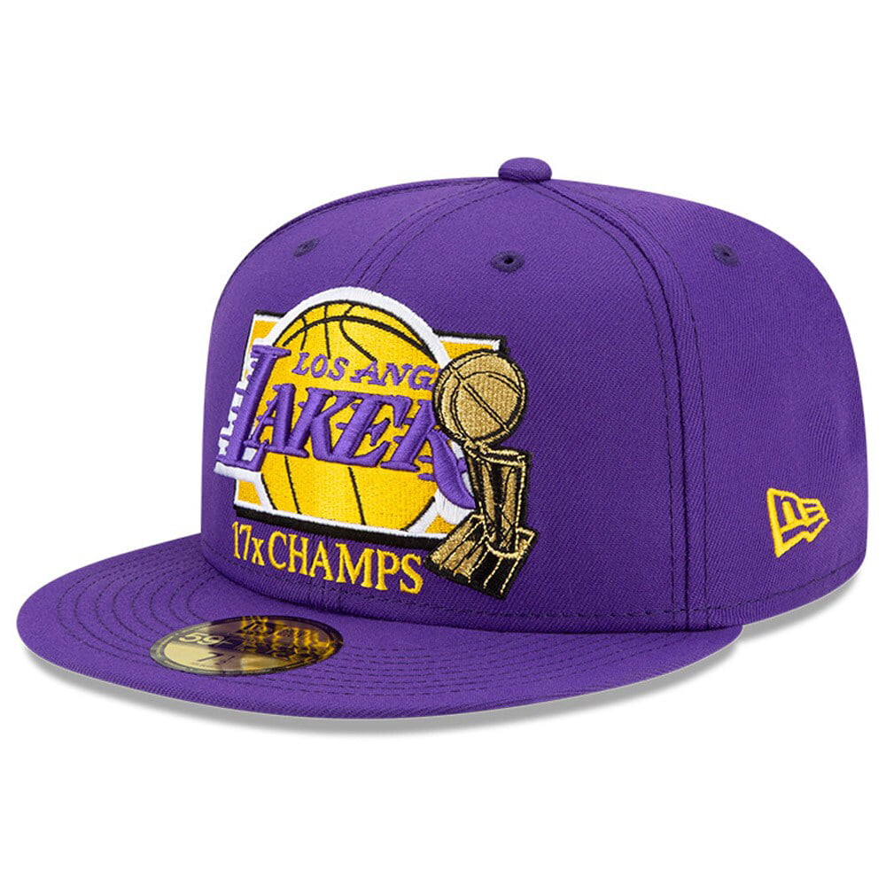 New Era Los Angeles Lakers New Era 2020 Nba Finals Multi Champs Trophy 59fifty Fitted Hat Purple Walmart Com Walmart Com