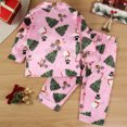 thumbnail image 6 of AWZXDE Christmas Pajamas Outfits Set Themed Boys Pajama Two Piece Cozy Loungewear For Holiday Family Matching Outfits Pink,5-6 Years, 6 of 7