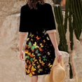 thumbnail image 4 of WILLBEST Vestido Bohemio Informal De Verano Con Estampado Floral, Media Manga Y Cuello En V, Estilo Bohemio 1793, 4 of 4