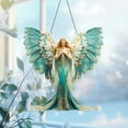 thumbnail image 6 of Blue and Gold Hanging Angel Ornament, Exquisite Acrylic Figurine with Intricate Details, Spiritual Home Decoration and Religious Gift for Christmas, Holiday and Memorial, 6 of 7