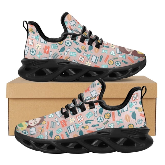 Zapatillas de plataforma para mujer, diseño de carrera docente, regalo para el Día del Maestro, zapatos ligeros de malla para caminar, zapatos para correr escolares, verano