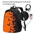 thumbnail image 5 of Lafuoo Halloween Bats Pattern USB Backpack, Multi-Pocket Laptop Backpack, Unisex Travel Backpack for Office, Work-One Size, 5 of 7