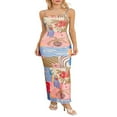 thumbnail image 2 of PENGXIANG Floral and Fish Patterned Women‘s Summer Long Slip Dress, 2 of 9