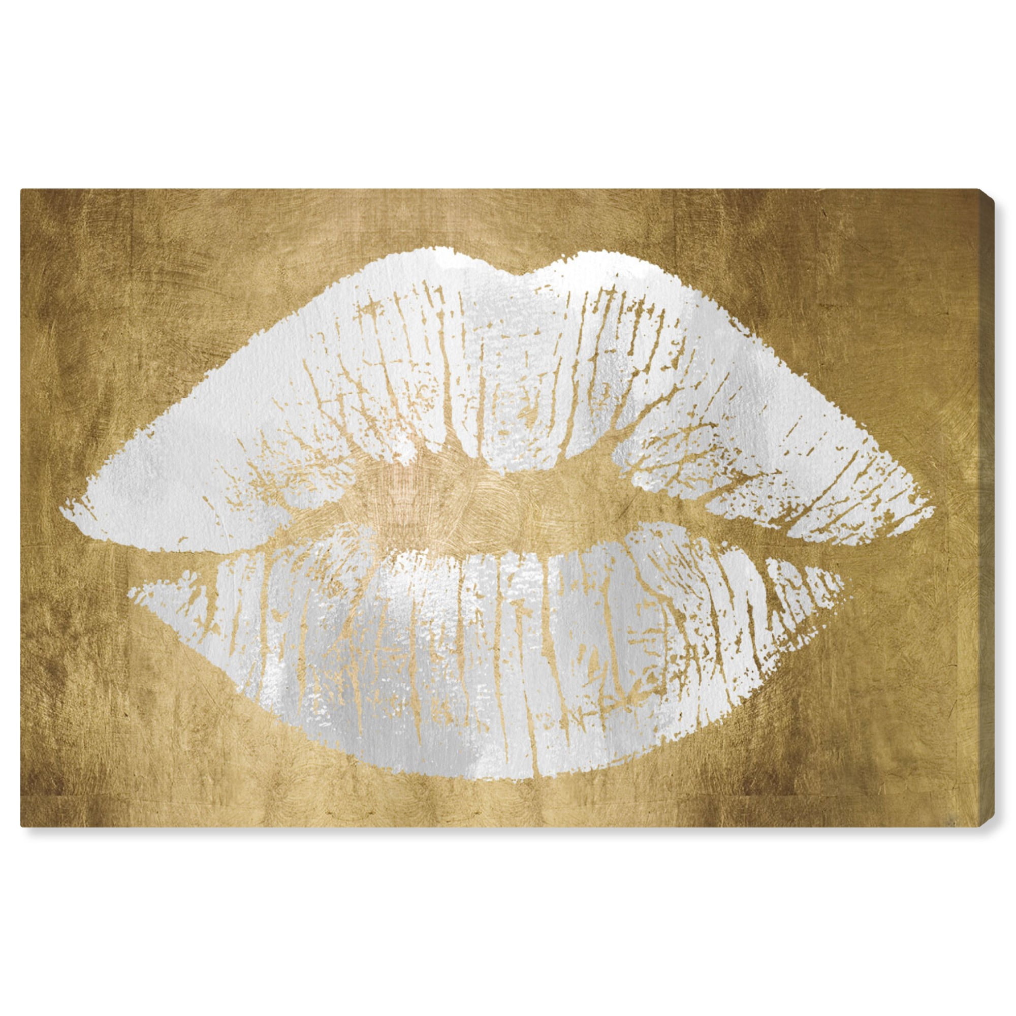 Gold Lips Wall Canvas | Lipstutorial.org