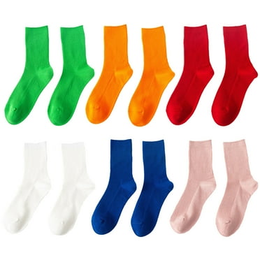 6 Pairs Middle Tube Stockings Adult Mid-calf Socks Breathable Stockings