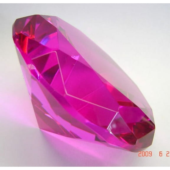 Diamond Shape Violet Crystal Paperweight - #80 with Stand