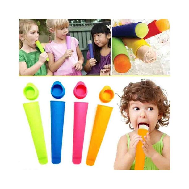 20 * 4 cm Molde de silicona para palitos de hielo Molde de sorbete Molde de palitos de hielo Helado Molde de hielo de silicona Color multicolor Envío aleatorio 4 piezas Envío aleatorio de color TUNC Sencillez