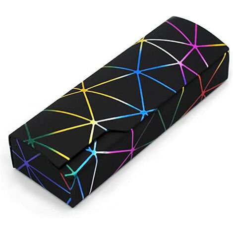 Apuakthei Estuche para gafas con diseño de celosía deslumbrante, estuche protector portátil para gafas, estuche rígido para gafas, unisex