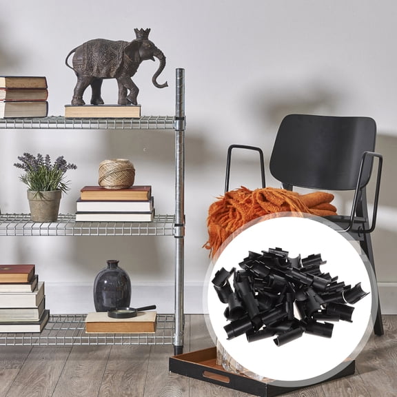 SEWOART 32 Pairs Metal Wire Clips Black Anti-static Perfect for Wire Shelf with Metal Rack for Office Organization