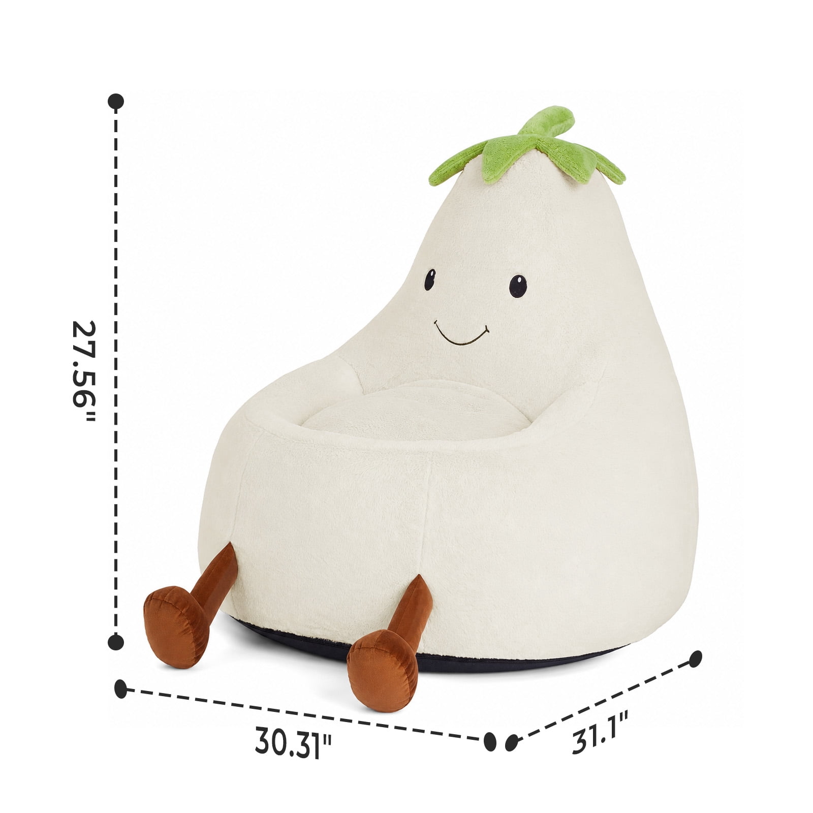 Alvantor Kids Bean Bag Chair, Stuffed Toddler Couch with Artificial Rabbit Fur Cover for Teens & Kids, Comfy Lazy Sofa Chair for Reader, Living Room, Bedroom