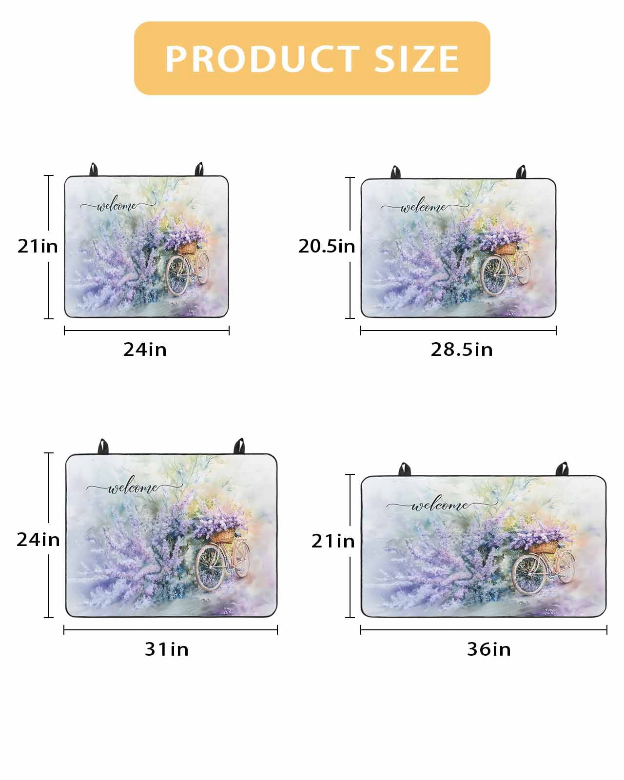 nqOlkjepod Large Induction Cooktop Protector Mat 36"x21", Purple Spring Lavender Stove Top Covers for Electric Stove, Flowers Bicycle Pastoral Farm Stove Burner Cover Mats, Glass Top Stove Cover