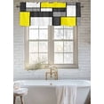 thumbnail image 6 of Curtain Valance for Windows, Yellow Gray White Color Block Kitchen Valances Rod Pocket Short Curtains, Modern Geometric Square Window Valance for Bedroom Bathroom Living room 42x18in, 6 of 9