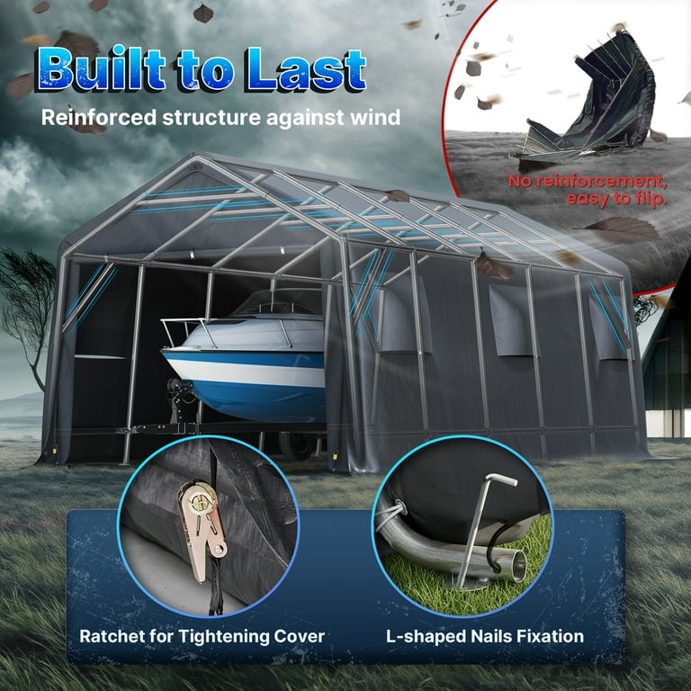 ADVANCE OUTDOOR 13x20 ft Heavy Duty Carport, Portable Garage Tent