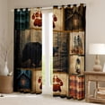 thumbnail image 2 of Manfei Cute Bear Curtains Pack of 2 (42x84 Each),Jungle Amimal Curtains Blackout,Rustic Farmhouse Cabin Bedroom Curtains For Boy Kids,Luxury Bedroom Decor, 2 of 6