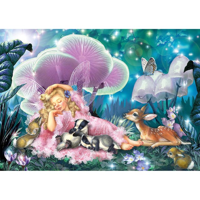 Taladro de pintura de diamante (DF4057) 5D DIY Kit de bordado de punto de cruz completo (Fairy08) 45x60cm FLhrweasw Nuevo