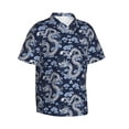thumbnail image 3 of Xecao Dragon print Hawaiian shirt - a stylish short-sleeve button-down for men, perfect for casual beach and tropical outings., 3 of 9
