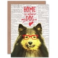 thumbnail image 1 of Birthday Upcycle Dictionary Dog Home Quote Greetings Card Plus Envelope Blank inside, 1 of 3