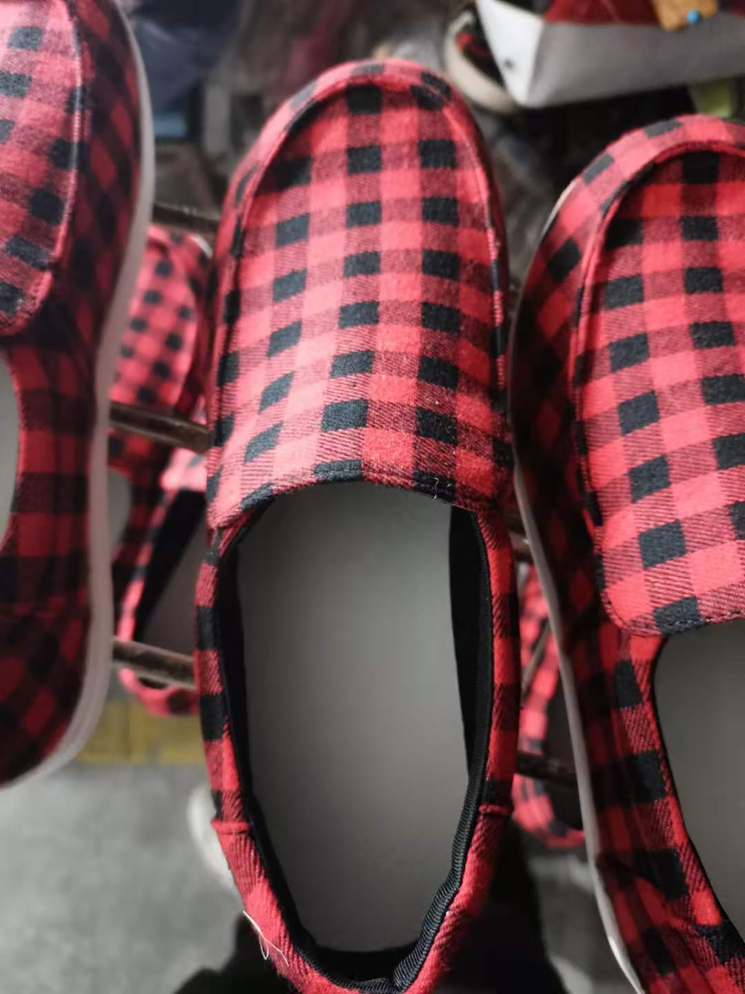red plaid shoes ladies