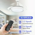 thumbnail image 5 of 36" White Retractable Ceiling Fan Reversible With Remote Control and Light Kit DC Motor, 5 of 9